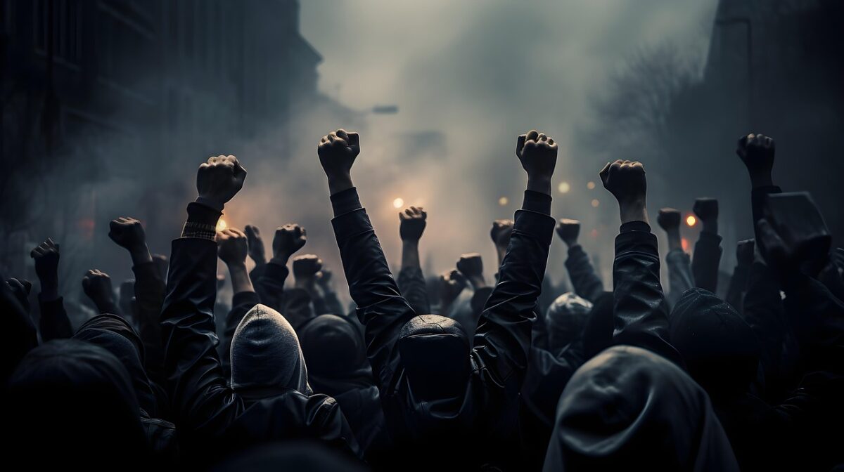 generative ai, background, wallpaper, riot, fists, dark, gloomy, protest, crowd, demonstration, people, democracy, revolution, politics, night, ai generated, riot, riot, riot, riot, demonstration, revolution, revolution, revolution, revolution, revolution, politics, politics
