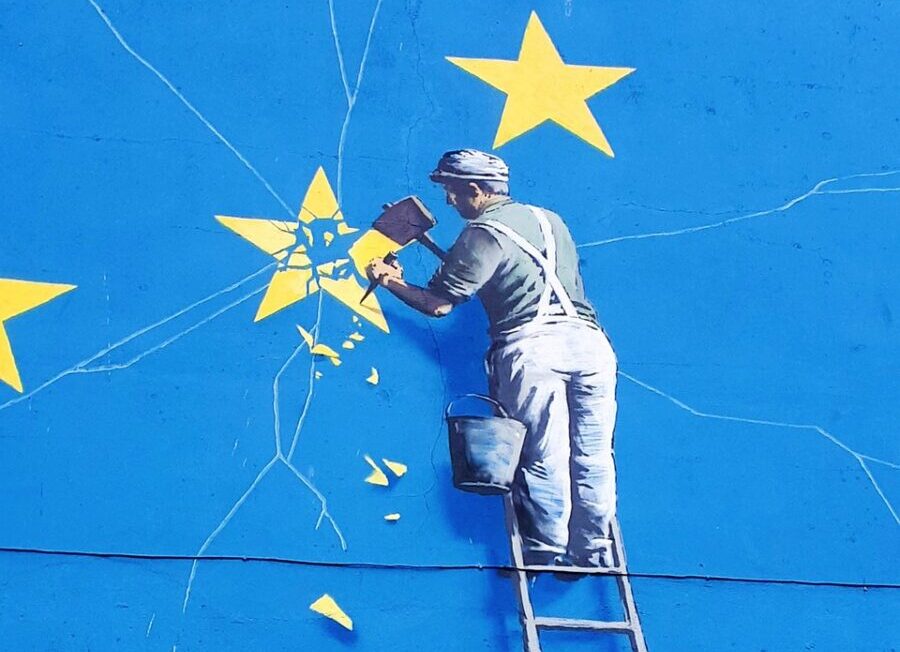 graffiti, mural, ladder, star, street art, banksy, brexit, dover, eu, europe, flag, eu flag, urban art, banksy, banksy, banksy, banksy, banksy