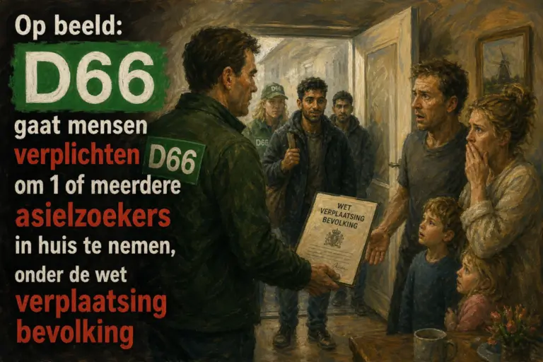 Op beeld: D66 gaat mensen verplichten om 1 of meerdere asielzoekers in huis te nemen, onder de wet verplaatsing bevolking