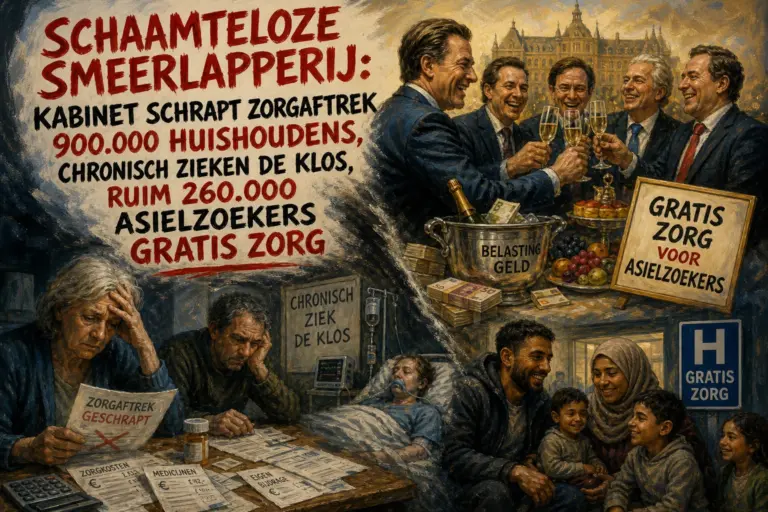 Schaamteloze smeerlapperij: Kabinet schrapt zorgaftrek 900.000 huishoudens, chronisch zieken de klos, ruim 260.000 asielzoekers gratis zorg