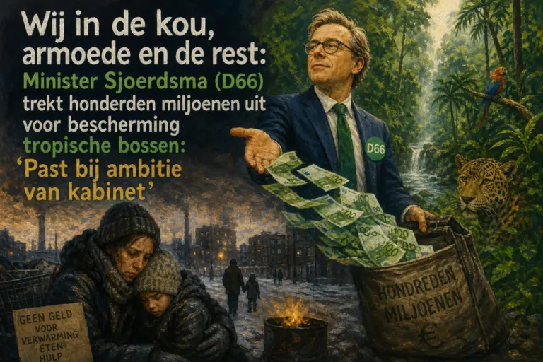 Wij in de kou, armoede en de rest: Minister Sjoerdsma (D66) trekt honderden miljoenen uit voor bescherming tropische bossen: ’Past bij ambitie van kabinet’