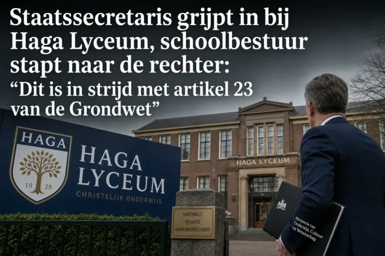 Staatssecretaris grijpt in bij Haga Lyceum, schoolbestuur stapt naar de rechter: “Dit is in strijd met artikel 23 van de Grondwet”