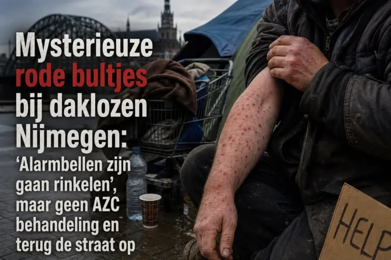 Mysterieuze rode bultjes bij daklozen Nijmegen: ‘Alarmbellen zijn gaan rinkelen’, maar geen AZC behandeling en terug de straat op