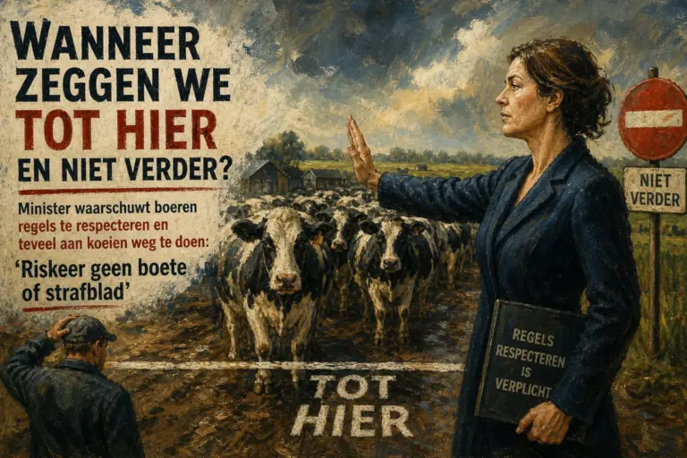 Wanneer zeggen we tot hier en niet verder? Minister waarschuwt boeren regels te respecteren en teveel aan koeien weg te doen: ‘Riskeer geen boete of strafblad’